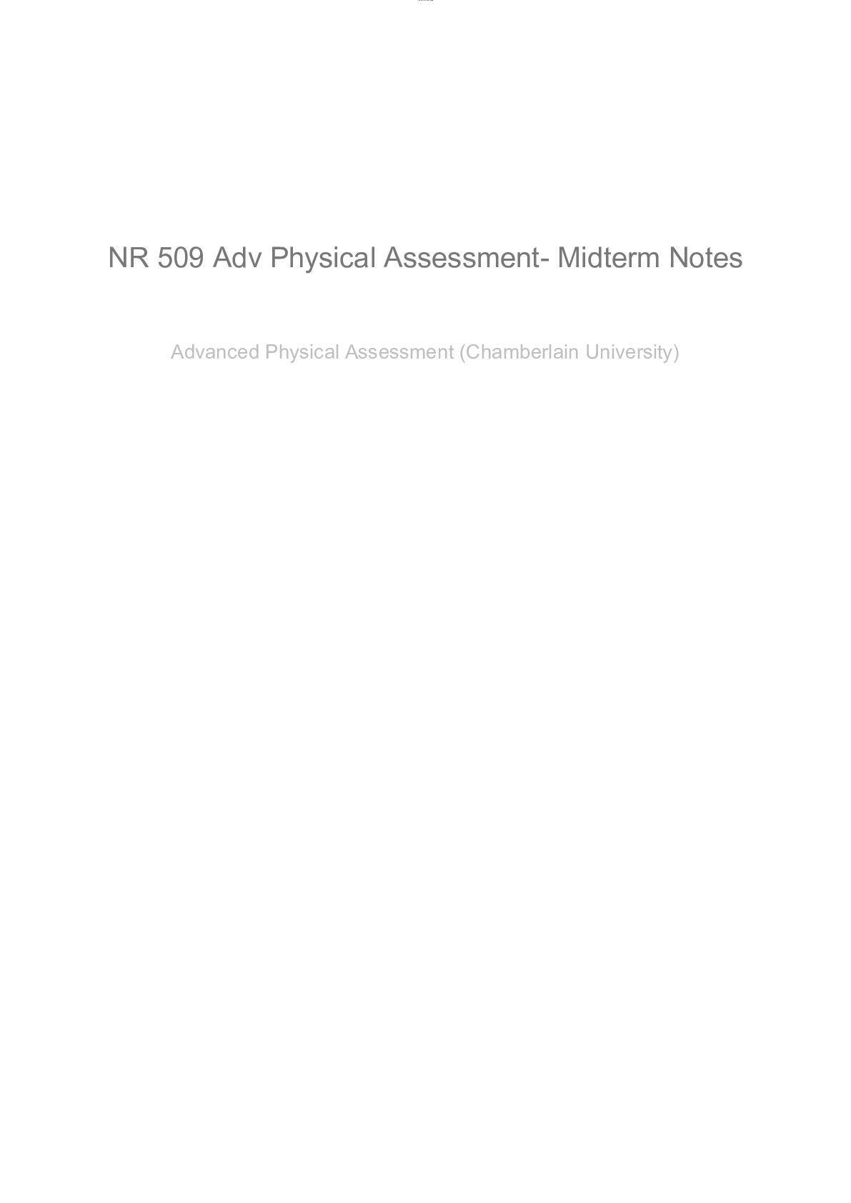 Preview image for NR 509 Adv Physical Assessment- Midterm Notes